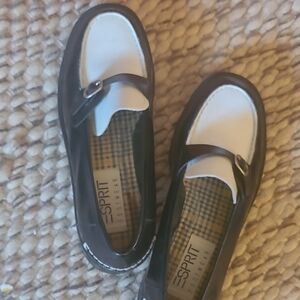 Esprit Black/White Loafers, Size 8, Runs Narrow.
